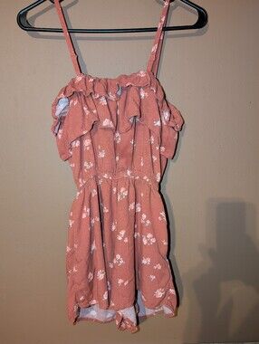 Arizona Jean Co Dusty Rose Floral Ruffle Top